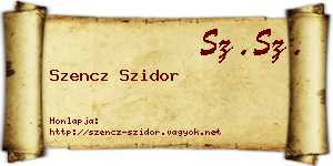 Szencz Szidor névjegykártya